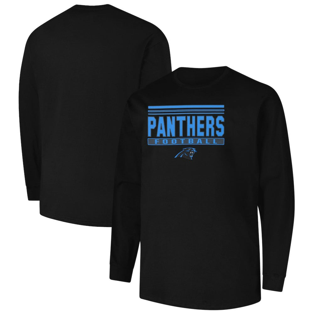 Carolina Panthers Profile Big & Tall Pop Long Sleeve T-Shirt Black
