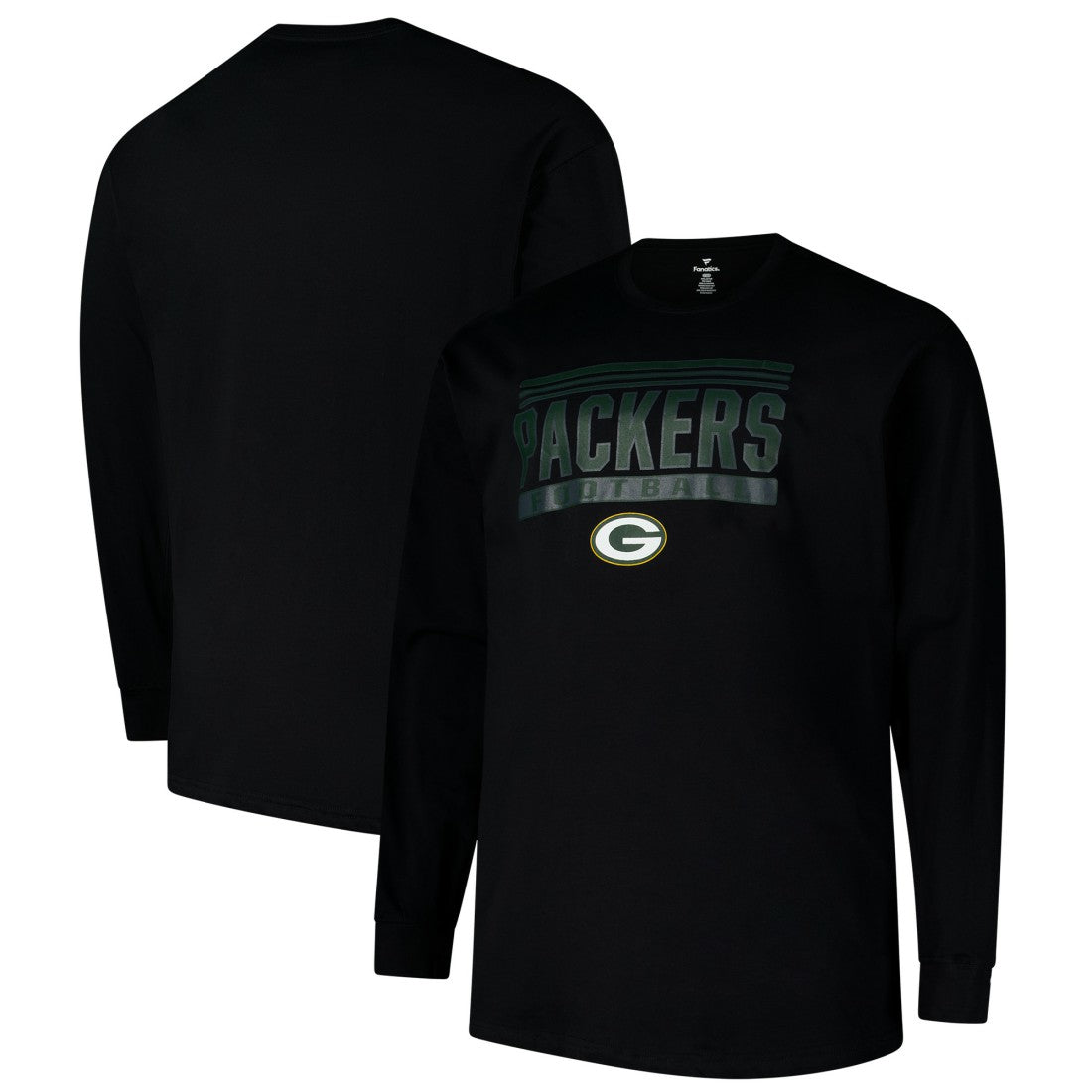 Green Bay Packers Profile Big & Tall Pop Long Sleeve T-Shirt Black