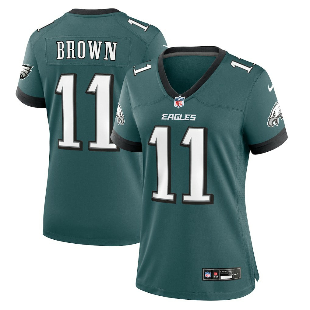 Nike A.J. Brown Philadelphia Eagles Women's Team Game Jersey Midnight Green