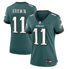 Nike A.J. Brown Philadelphia Eagles Women's Team Game Jersey Midnight Green