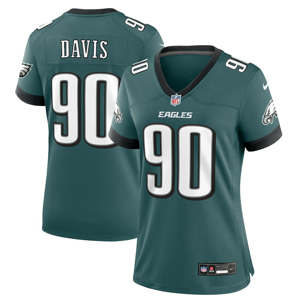 Nike Jordan Davis Philadelphia Eagles Women's Team Game Jersey Midnight Green