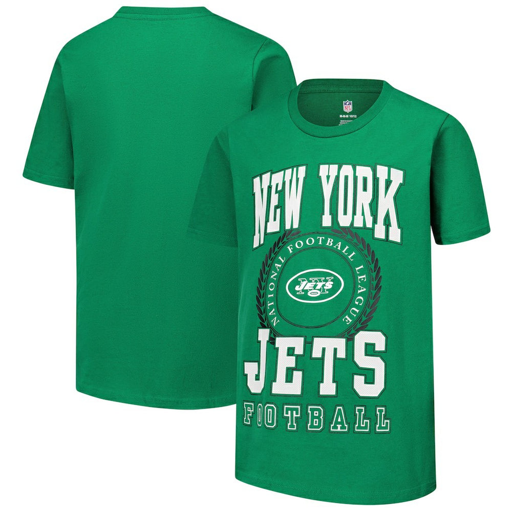 New York Jets Youth Stitched Up Retro Logo T-Shirt Green