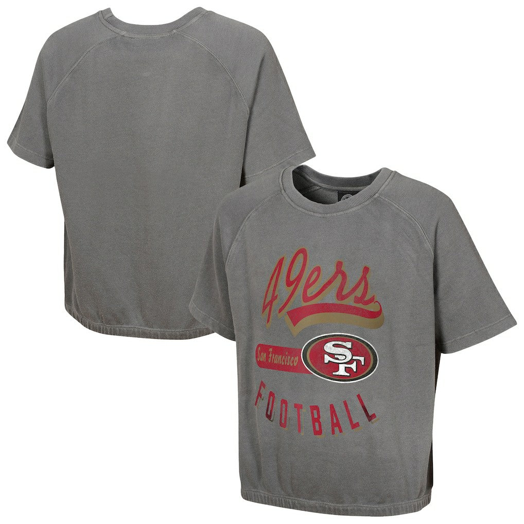 San Francisco 49ers Women's Mineral Wash Short Sleeve Top Gray