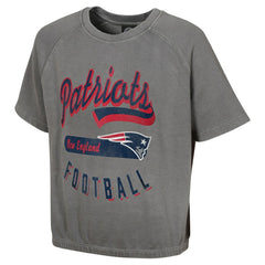 New England Patriots Women's Mineral Wash Short Sleeve Top Gray