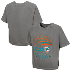 Miami Dolphins Women's Mineral Wash Short Sleeve Top Gray