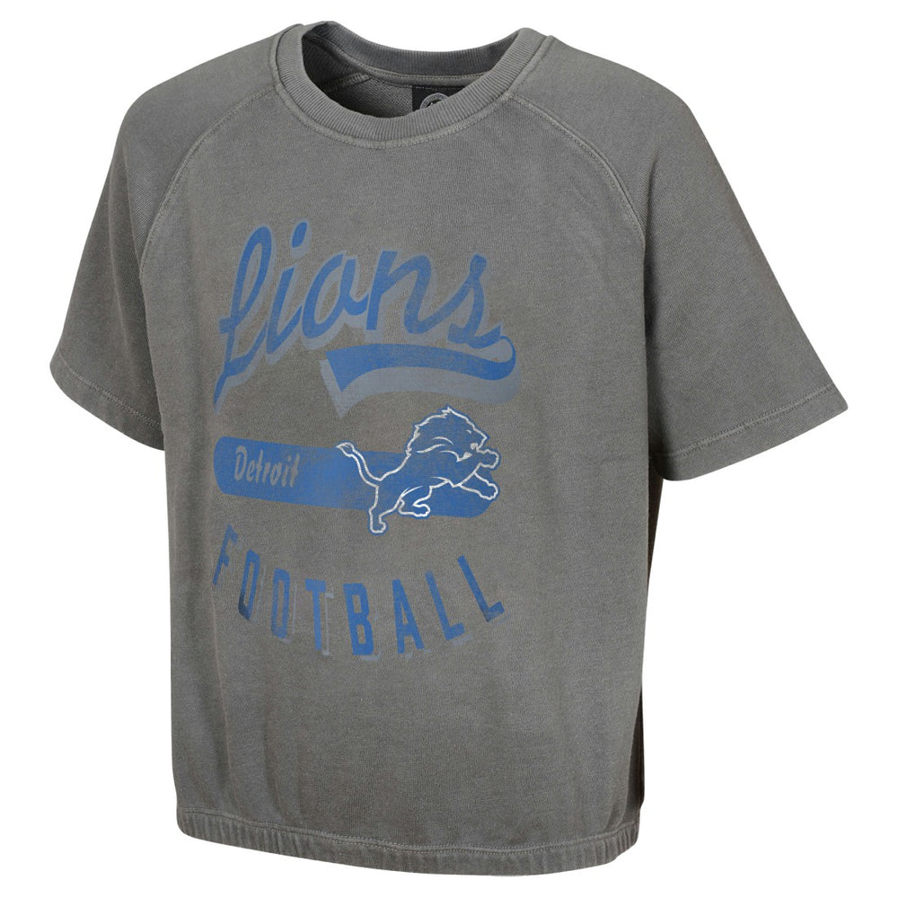 Detroit Lions Women's Mineral Wash Short Sleeve Top Gray
