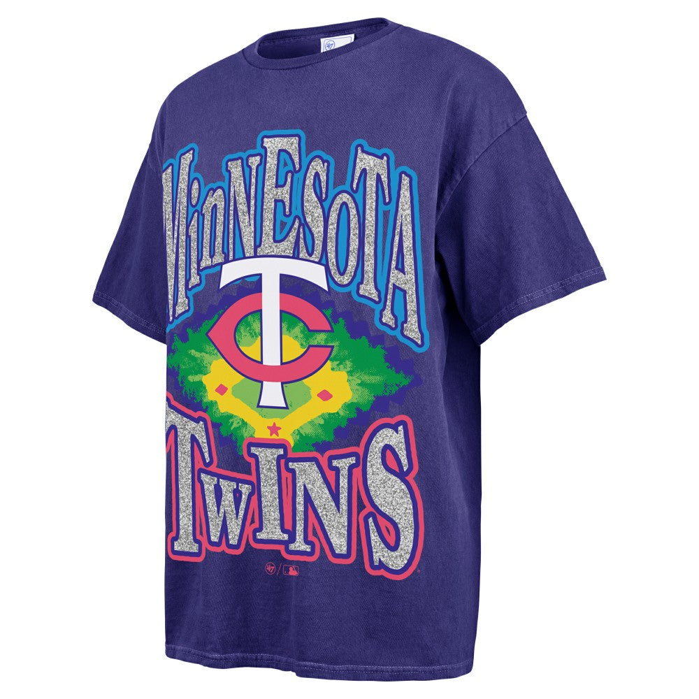 Minnesota Twins '47 Women's Flashing Lights Boyfriend T-Shirt - Navy - 47 brand Online