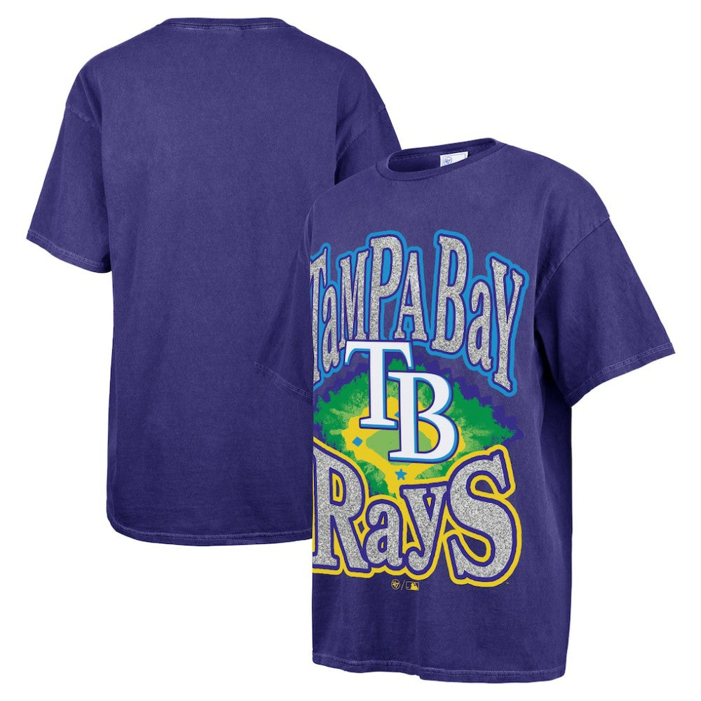Tampa Bay Rays '47 Women's Flashing Lights Boyfriend T-Shirt - Navy - 47 brand Lifestyle