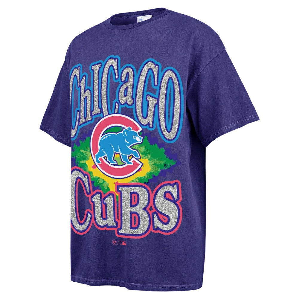 Chicago Cubs '47 Women's Flashing Lights Boyfriend T-Shirt - Navy - 47 brand Lifestyle