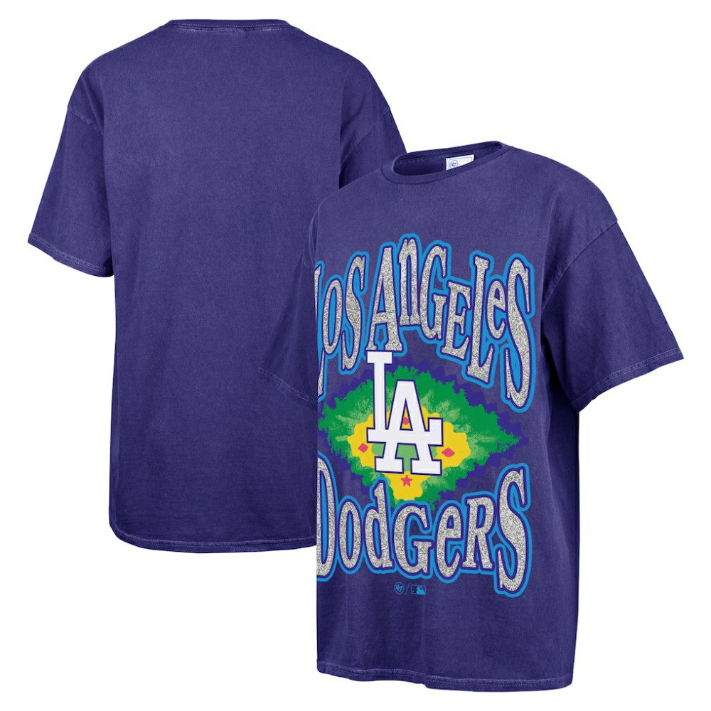 Los Angeles Dodgers '47 Women's Flashing Lights Boyfriend T-Shirt - Navy - 47 brand Online