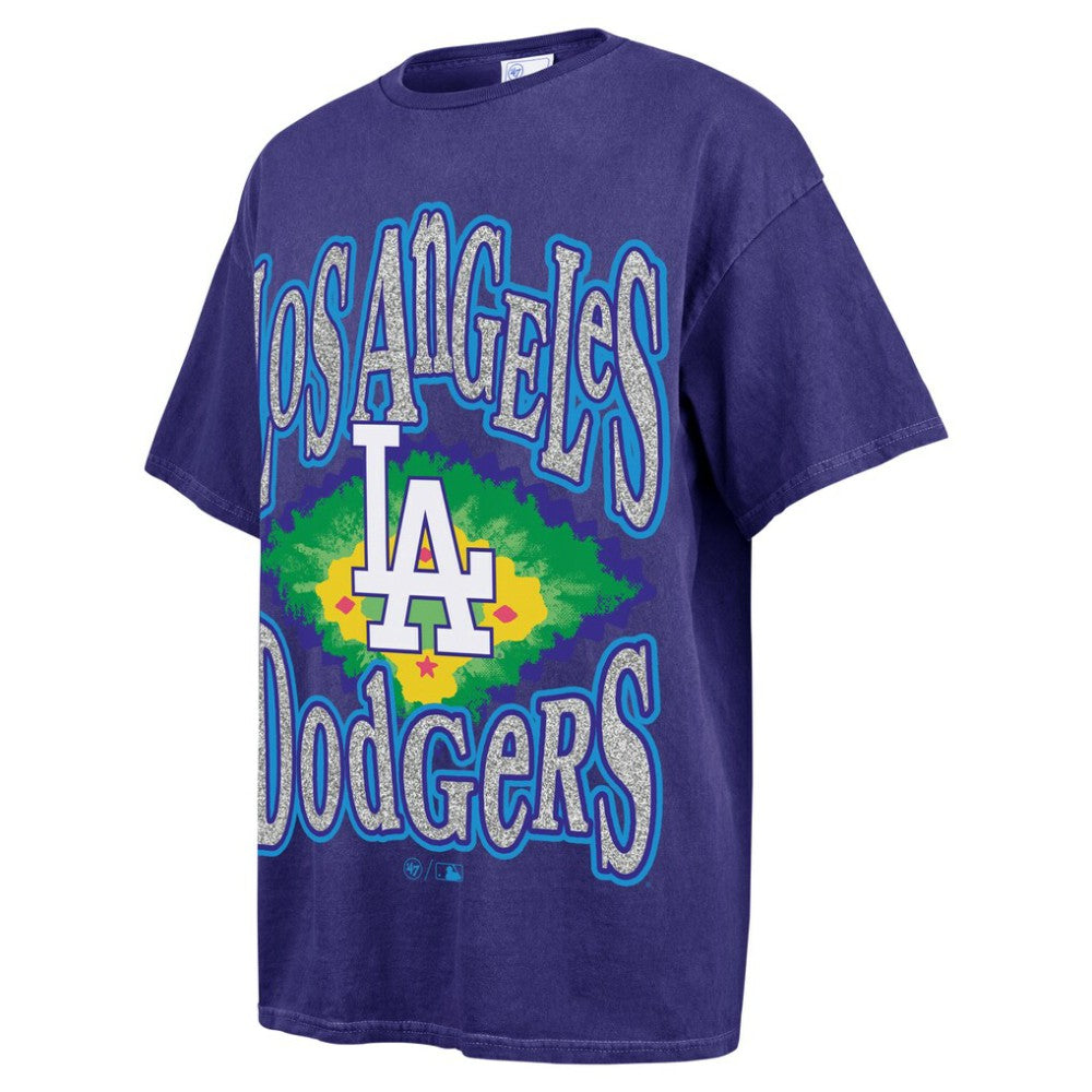 Los Angeles Dodgers '47 Women's Flashing Lights Boyfriend T-Shirt - Navy - 47 brand Online