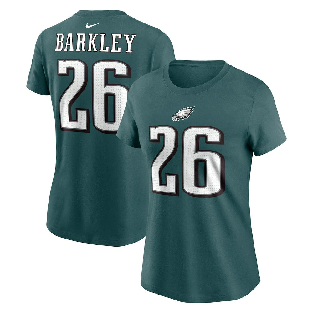 Nike Saquon Barkley Philadelphia Eagles Women's Player Name & Number T-Shirt Midnight Green