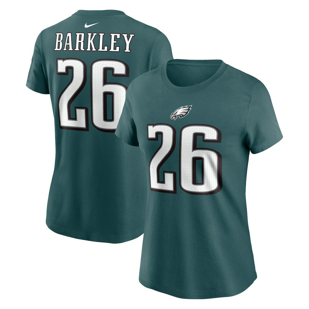 Nike Saquon Barkley Philadelphia Eagles Women's Player Name & Number T-Shirt Midnight Green
