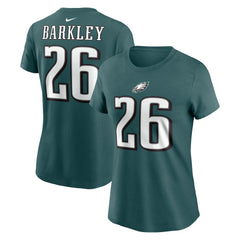 Nike Saquon Barkley Philadelphia Eagles Women's Player Name & Number T-Shirt Midnight Green