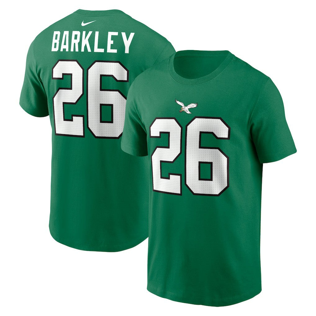 Nike Saquon Barkley Philadelphia Eagles Player Name & Number T-Shirt Kelly Green