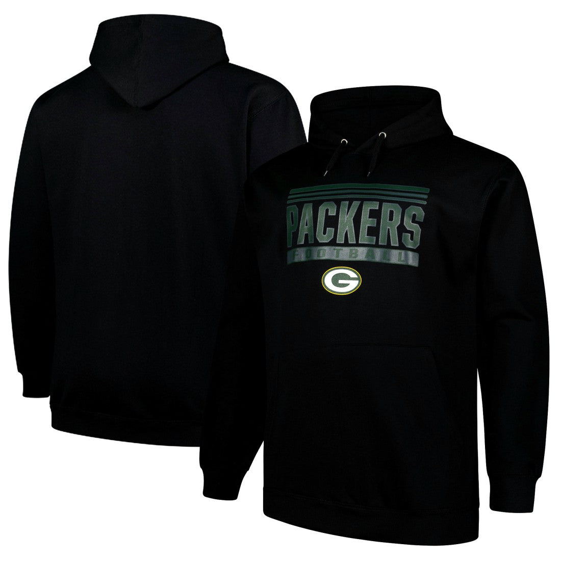 Fanatics Green Bay Packers Big & Tall Pop Pullover Hoodie Black