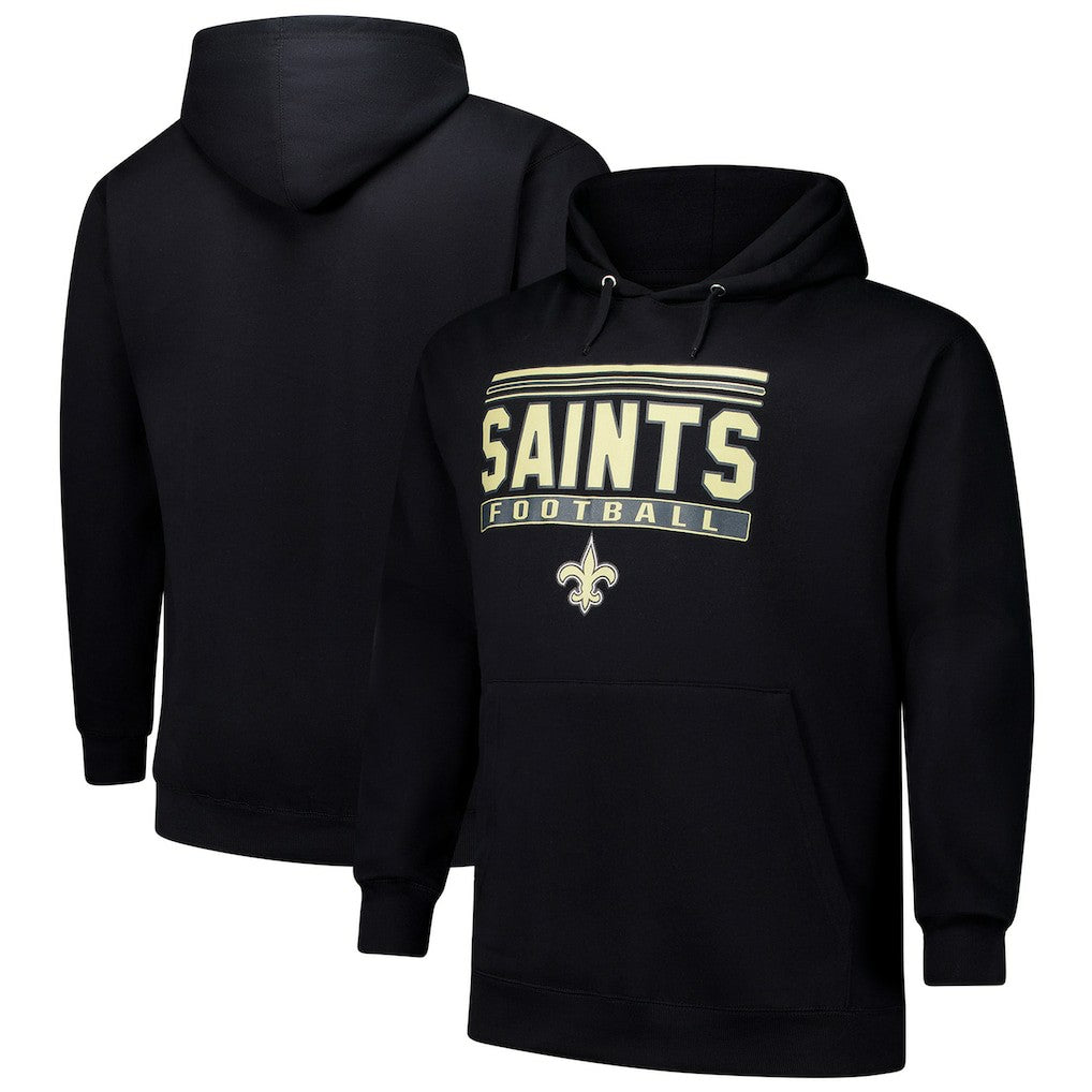 Fanatics New Orleans Saints Big & Tall Pop Pullover Hoodie Black