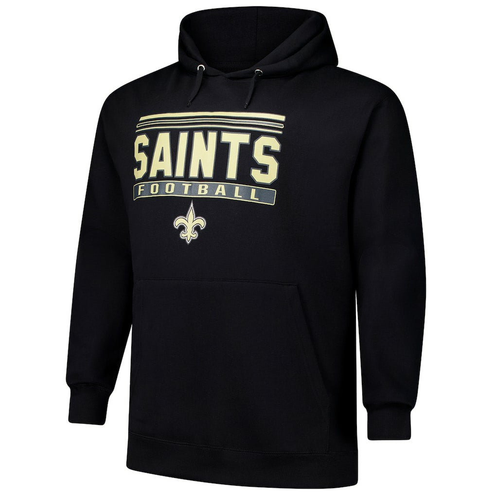 Fanatics New Orleans Saints Big & Tall Pop Pullover Hoodie Black