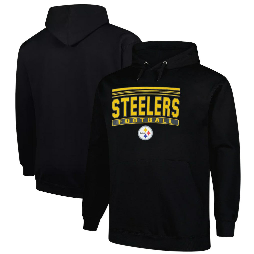 Fanatics Pittsburgh Steelers Big & Tall Pop Pullover Hoodie Black