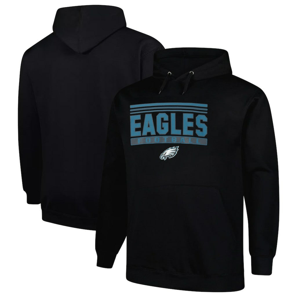 Fanatics Philadelphia Eagles Big & Tall Pop Pullover Hoodie Black