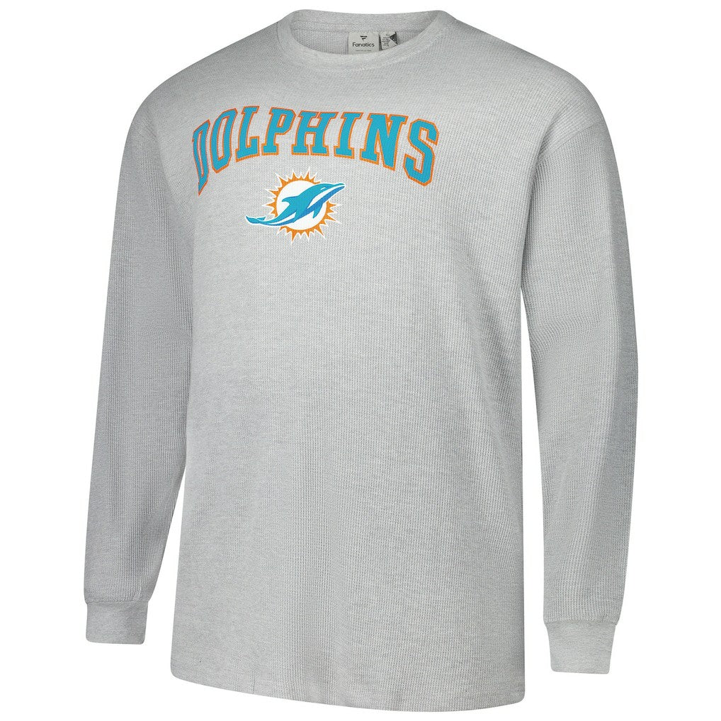 Fanatics Miami Dolphins Big & Tall Thermal Long Sleeve T-Shirt Heather Gray