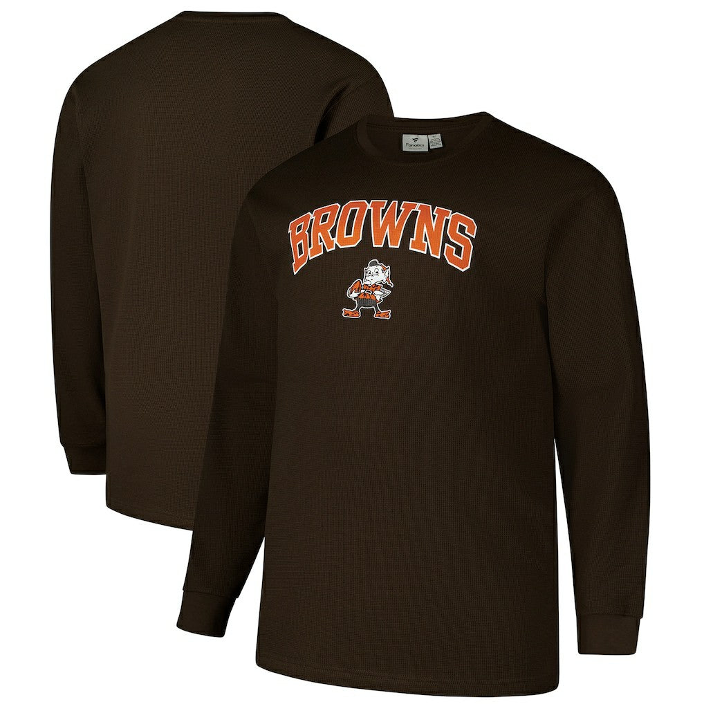 Fanatics Cleveland Browns Big & Tall Throwback Thermal Long Sleeve T-Shirt Brown