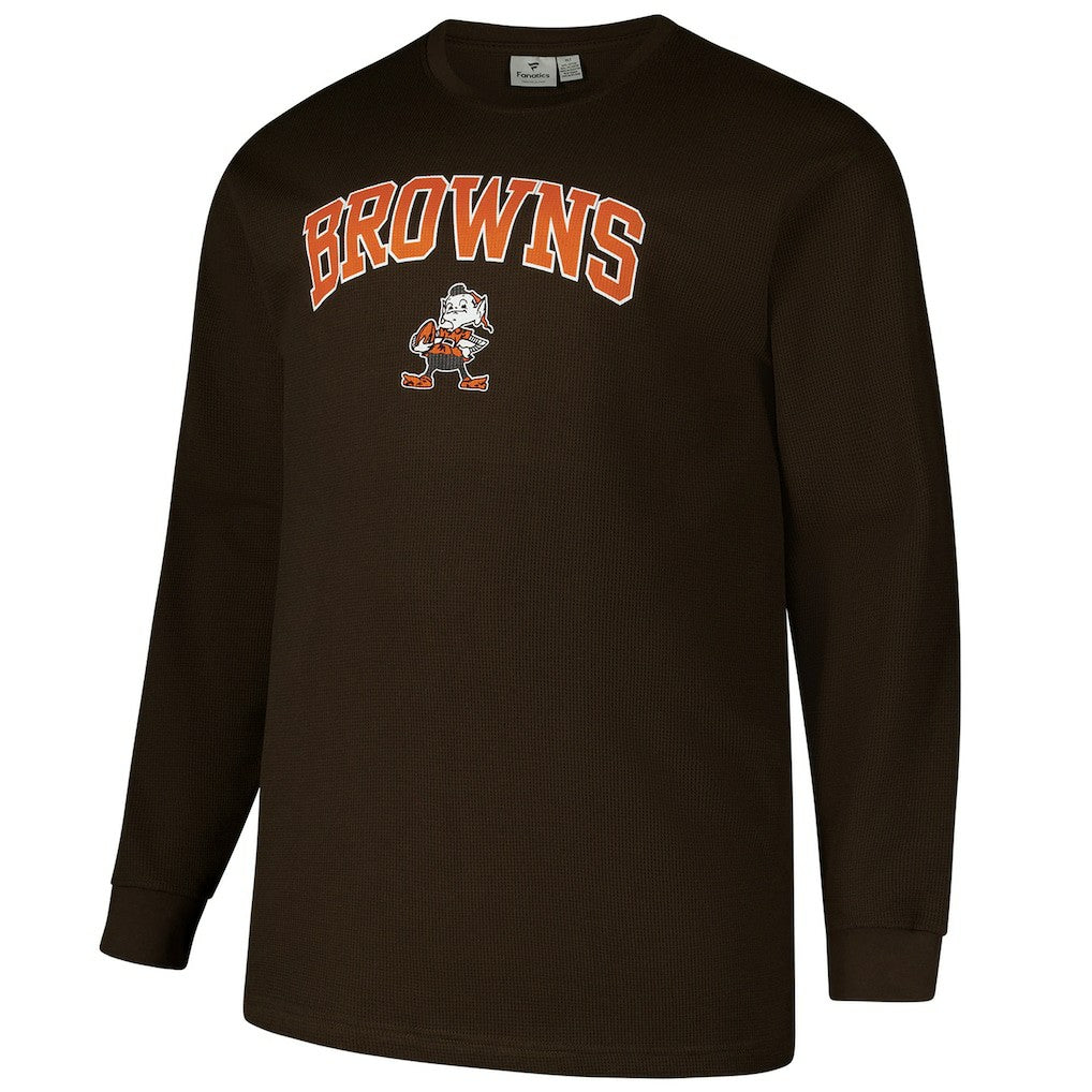 Fanatics Cleveland Browns Big & Tall Throwback Thermal Long Sleeve T-Shirt Brown