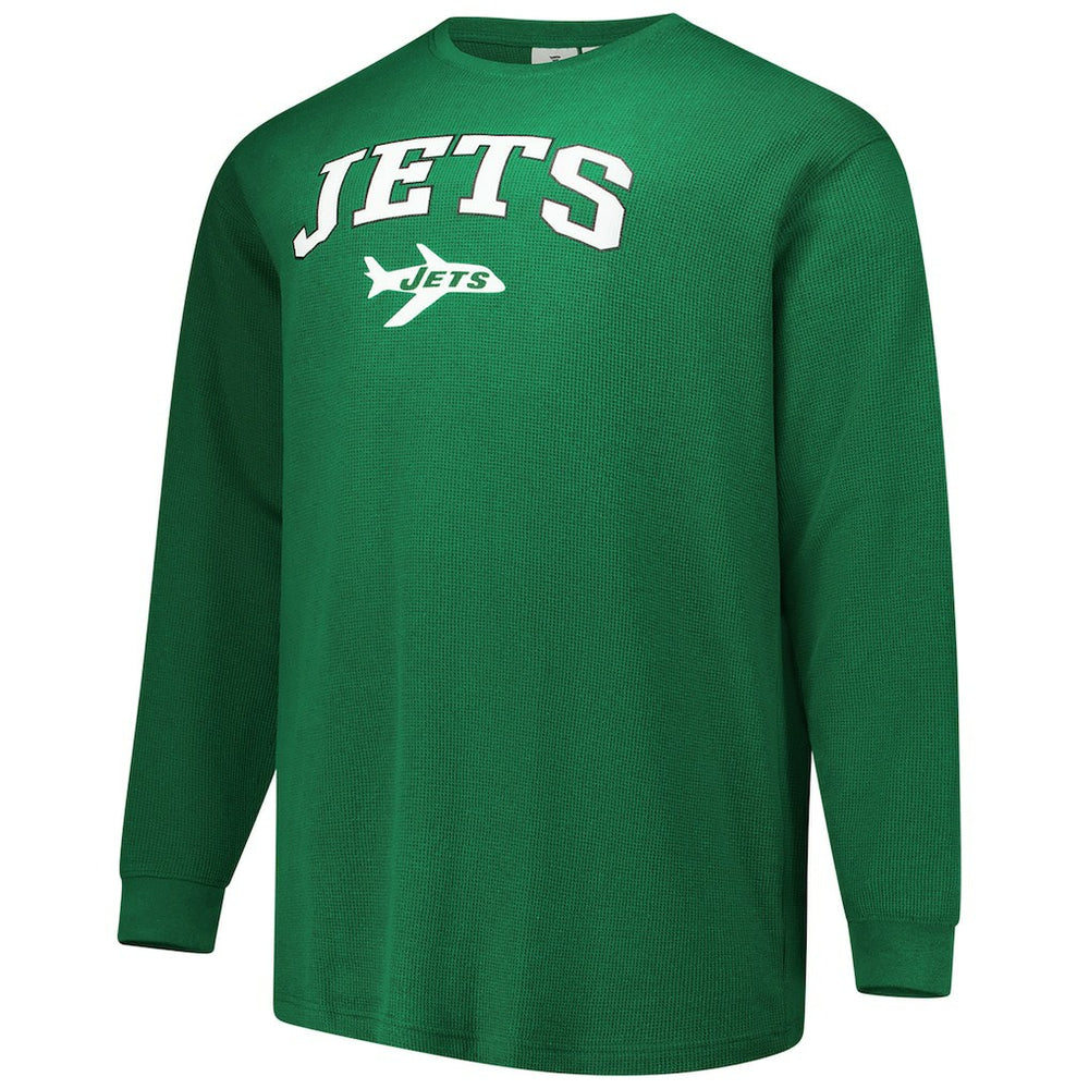 Fanatics New York Jets Big & Tall Throwback Thermal Long Sleeve T-Shirt Kelly Green