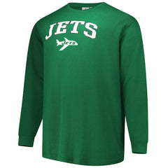 Fanatics New York Jets Big & Tall Throwback Thermal Long Sleeve T-Shirt Kelly Green