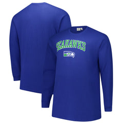 Fanatics Seattle Seahawks Big & Tall Throwback Thermal Long Sleeve T-Shirt Royal