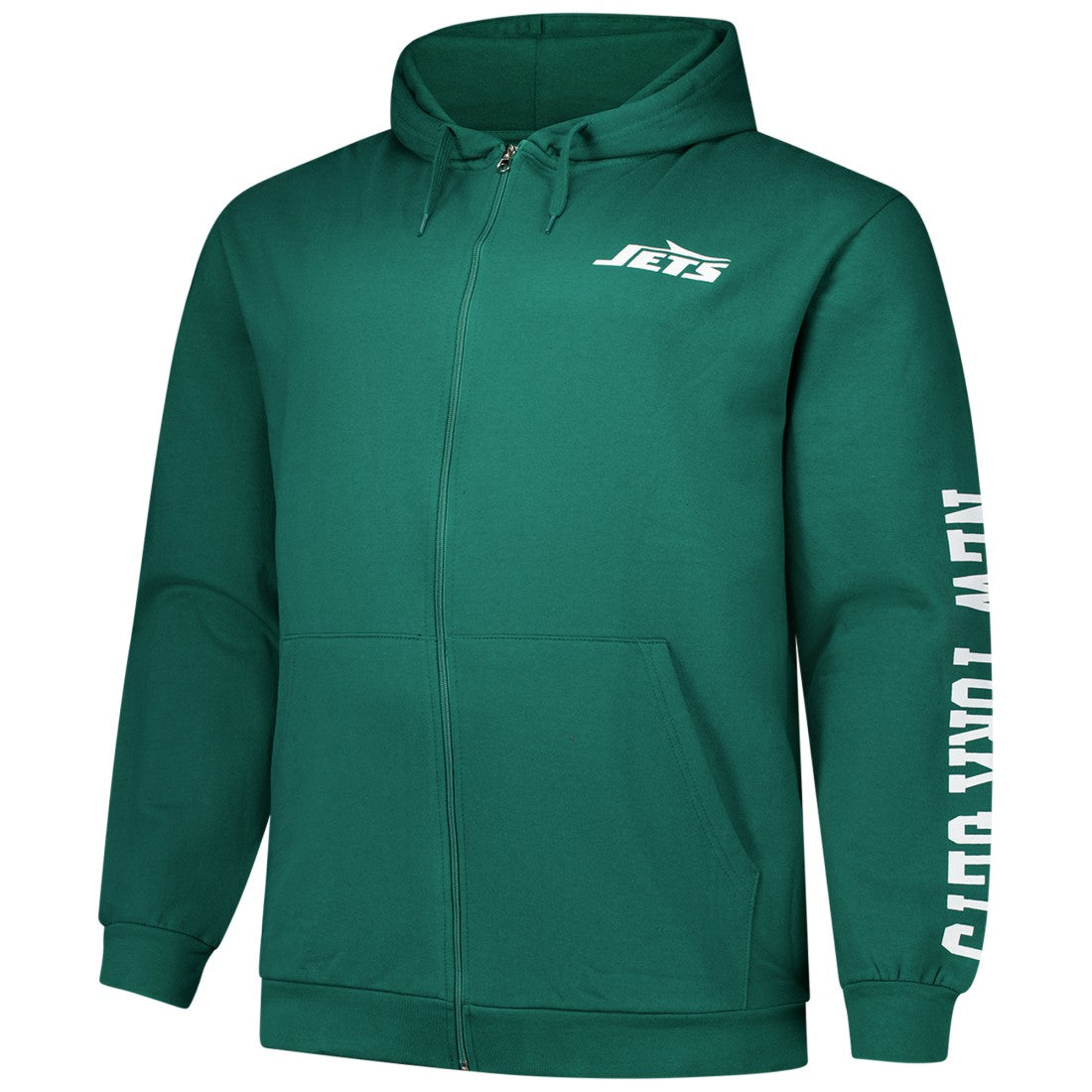 Fanatics New York Jets Big & Tall Sleeve Hit Full-Zip Hoodie Green