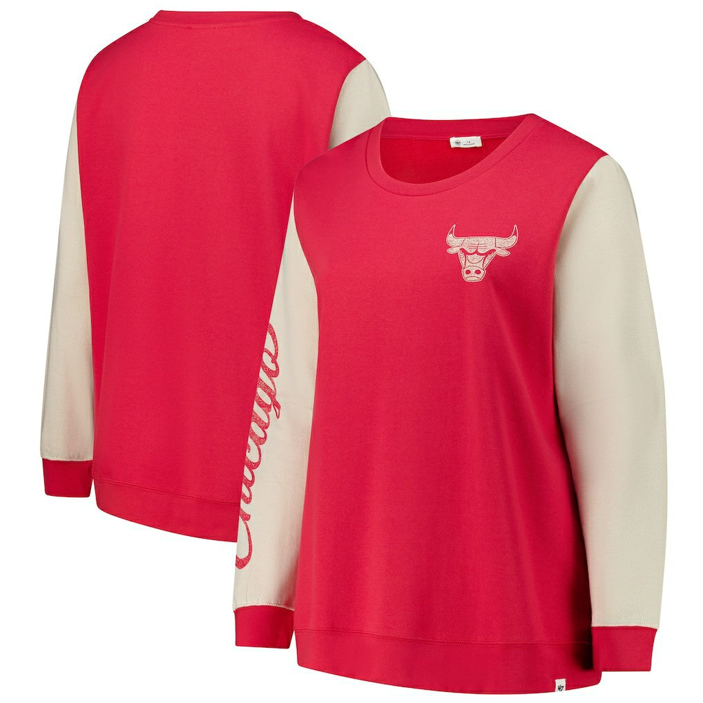 Chicago Bulls '47 Women's Plus Size Oversized Rise Andie Pullover Sweatshirt Red | 47 brand US