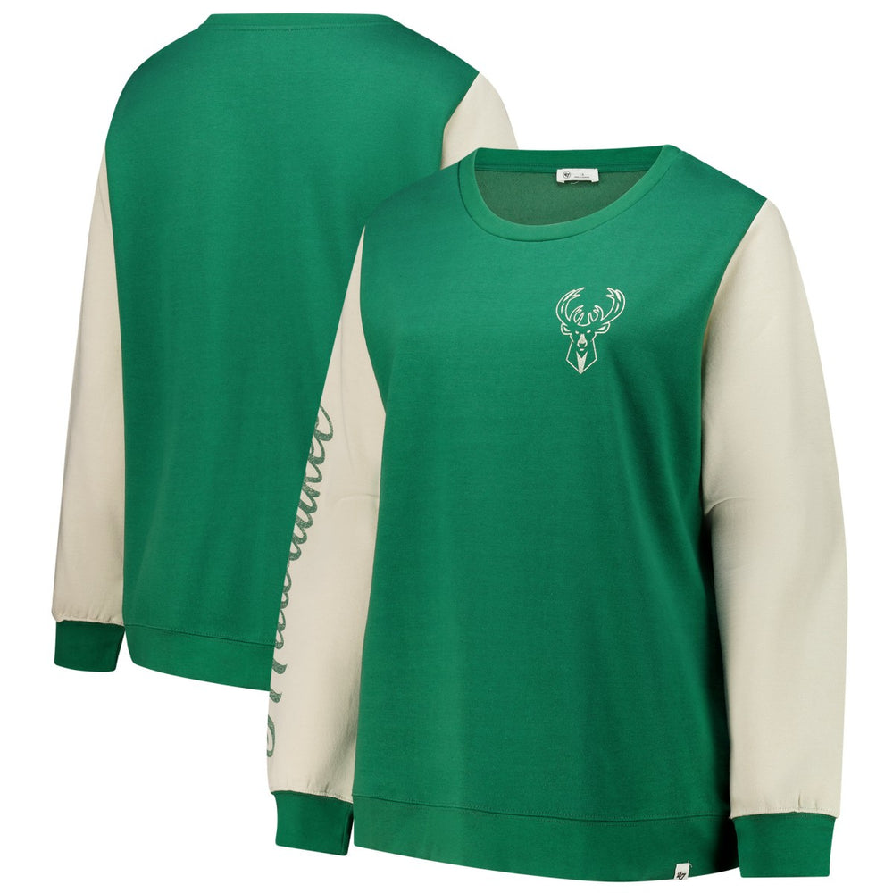 Milwaukee Bucks '47 Women's Plus Size Oversized Rise Andie Pullover Sweatshirt Hunter Green | 47 brand outlet