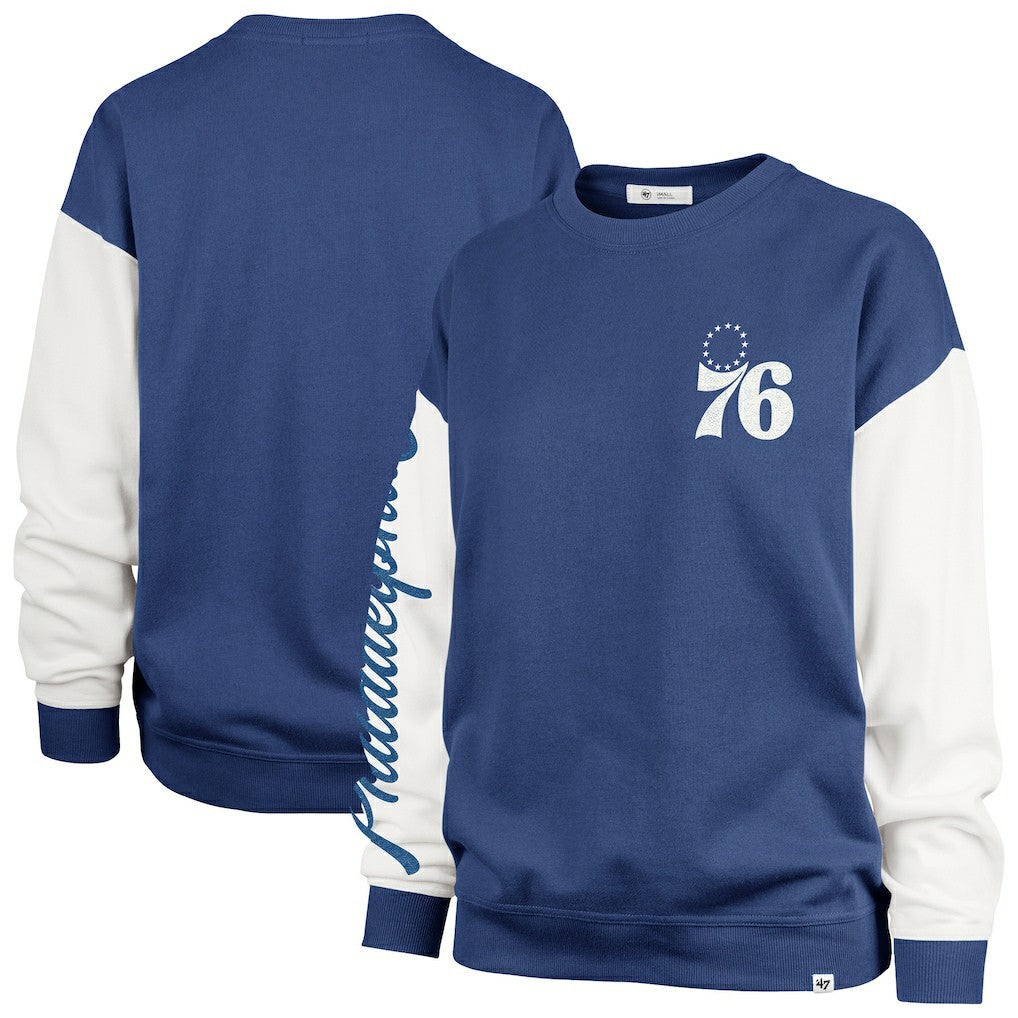 Philadelphia 76ers '47 Women's Plus Size Oversized Rise Andie Pullover Sweatshirt Royal | 47 brand online