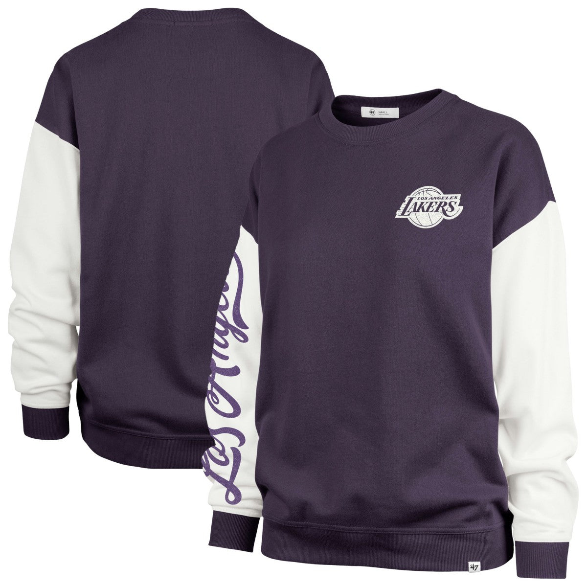 Los Angeles Lakers '47 Women's Plus Size Oversized Rise Andie Pullover Sweatshirt Purple | 47 brand Lifestyle