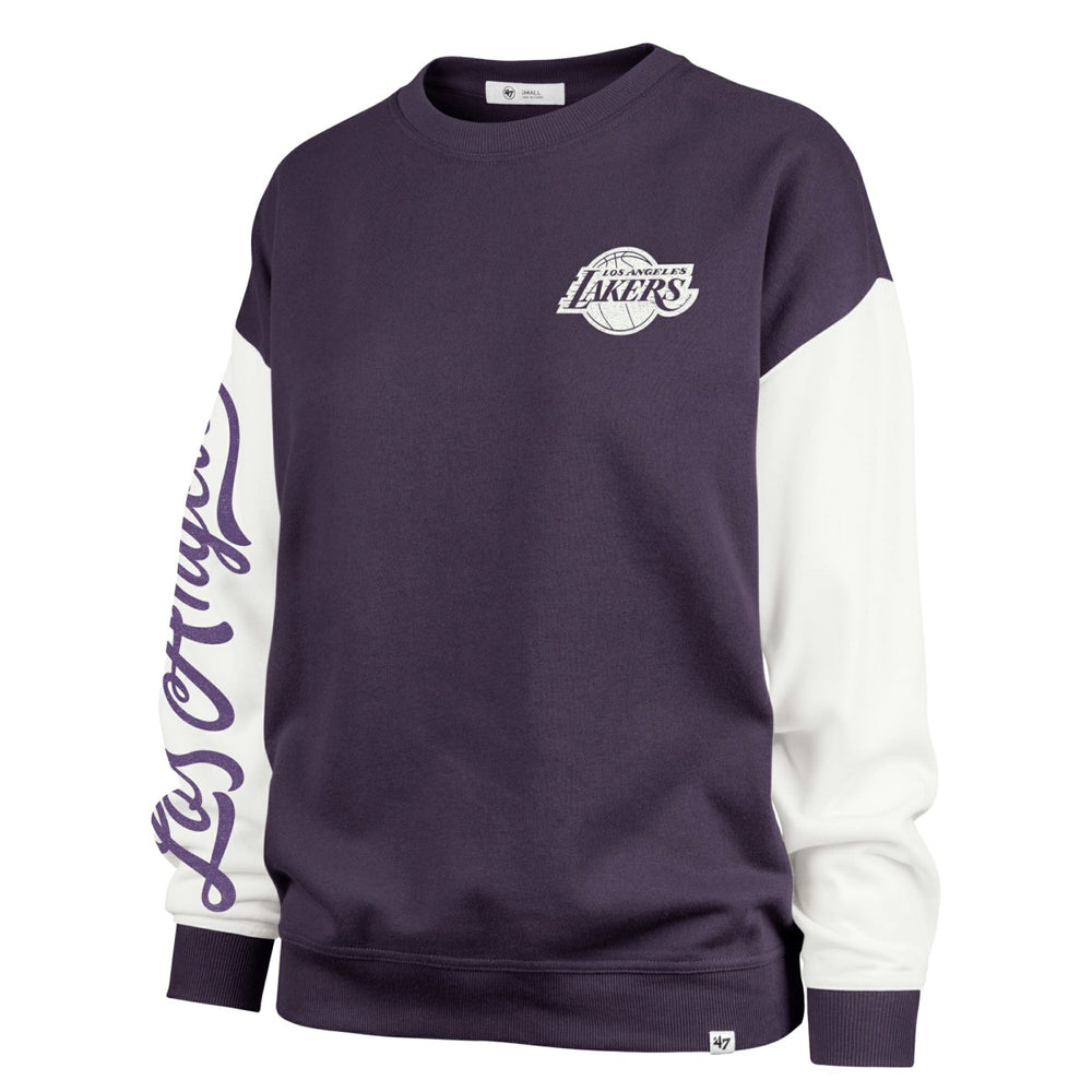 Los Angeles Lakers '47 Women's Plus Size Oversized Rise Andie Pullover Sweatshirt Purple | 47 brand Lifestyle