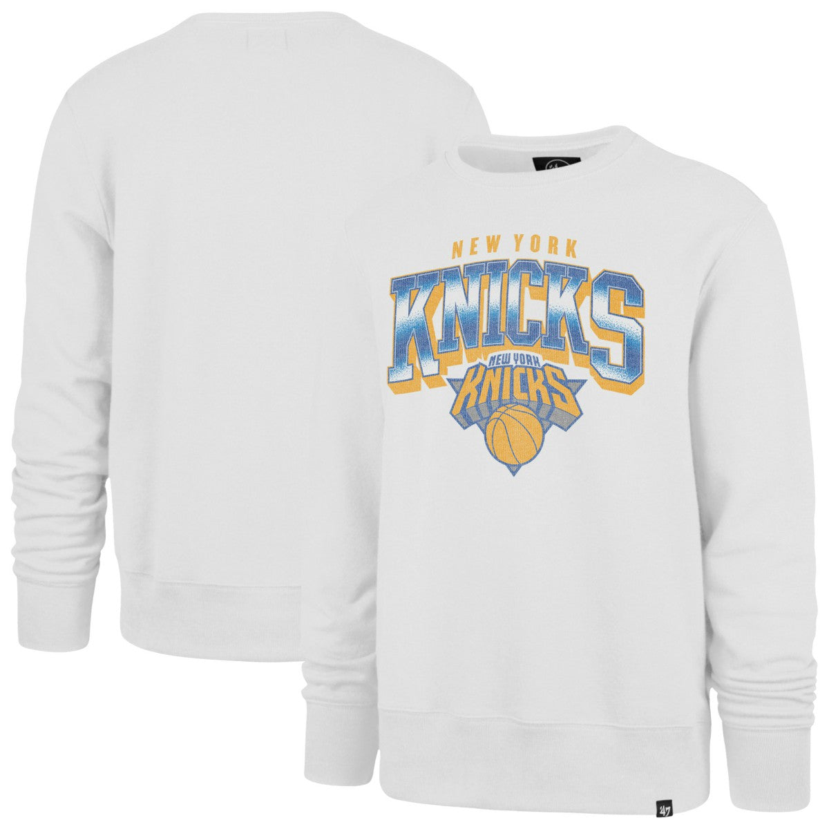 New York Knicks '47 Big & Tall Spotlight Headline Pullover Sweatshirt Cream | 47 brand