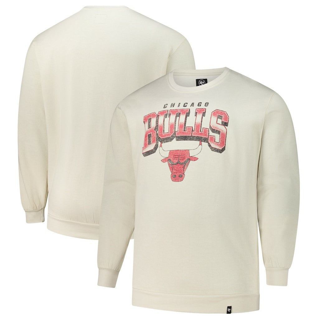 Chicago Bulls '47 Big & Tall Spotlight Headline Pullover Sweatshirt Cream | 47 brand outlet
