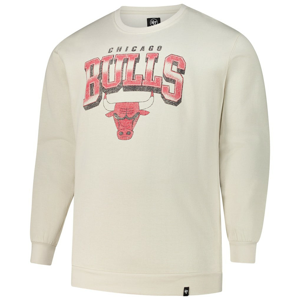 Chicago Bulls '47 Big & Tall Spotlight Headline Pullover Sweatshirt Cream | 47 brand outlet