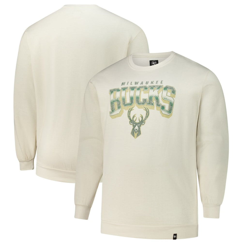 Milwaukee Bucks '47 Big & Tall Spotlight Headline Pullover Sweatshirt Cream | 47 brand
