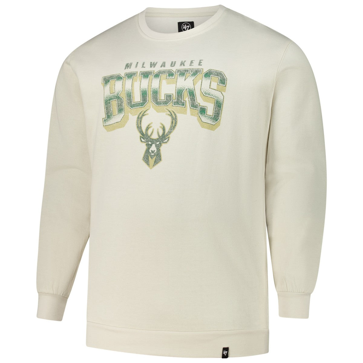 Milwaukee Bucks '47 Big & Tall Spotlight Headline Pullover Sweatshirt Cream | 47 brand