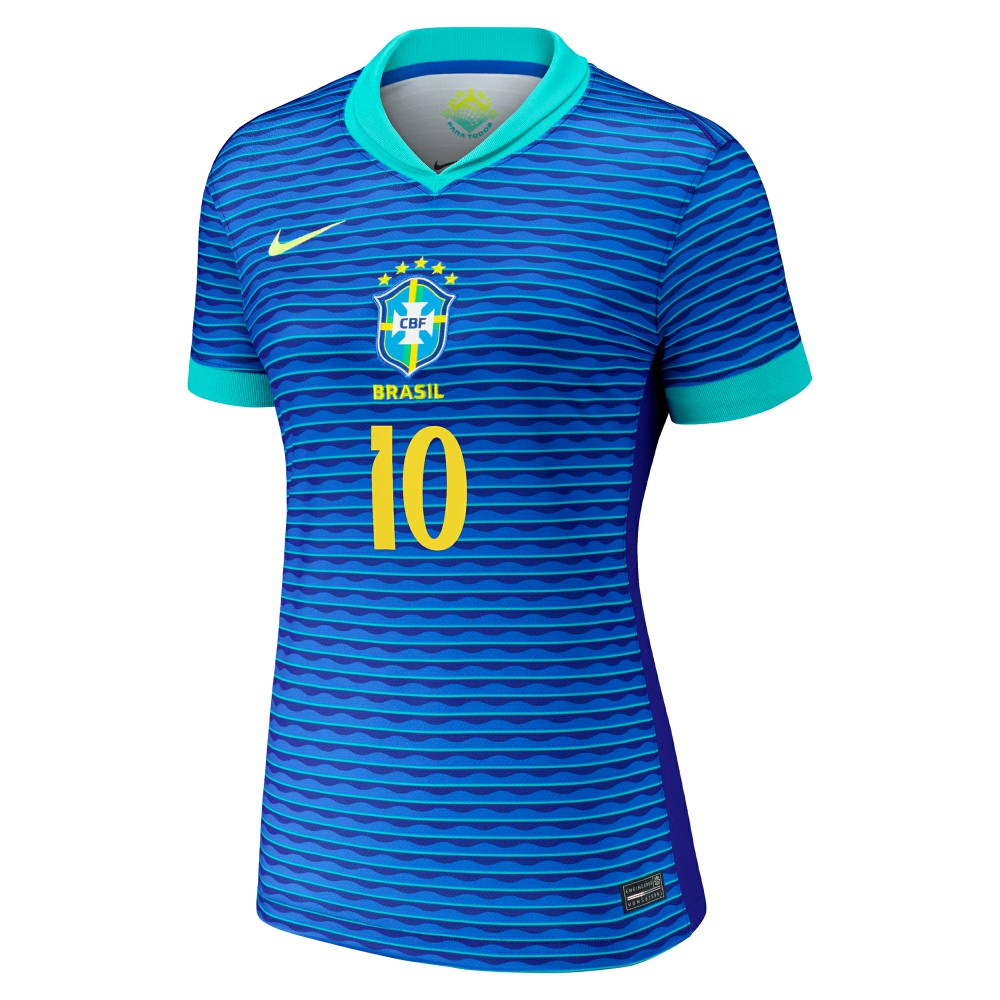 Neymar Jr. Brazil National Team Women's 2024 Away Stadium Replica Player Jersey – Blue - Nike