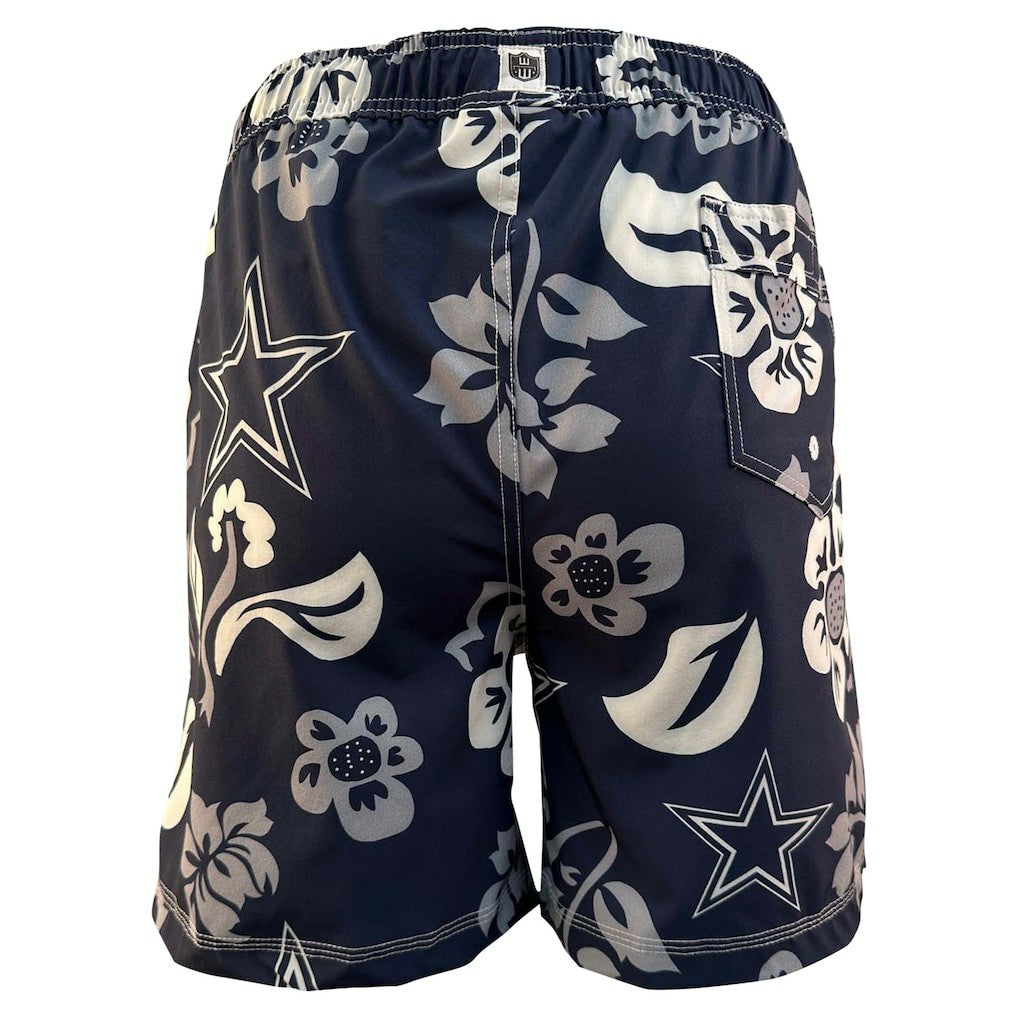Dallas Cowboys Wes & Willy Youth Floral Volley Swim Trunks Navy