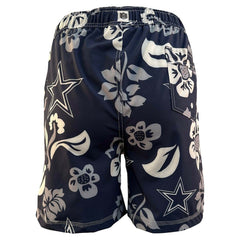 Dallas Cowboys Wes & Willy Youth Floral Volley Swim Trunks Navy