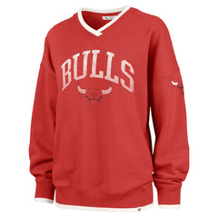Chicago Bulls '47 Women's Rise Wax Pack Daze '80s Oversize Pullover Sweatshirt Red | 47 brand