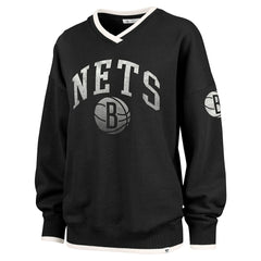 Brooklyn Nets '47 Women's Rise Wax Pack Daze '80s Oversize Pullover Sweatshirt Black | 47 brand Near Me