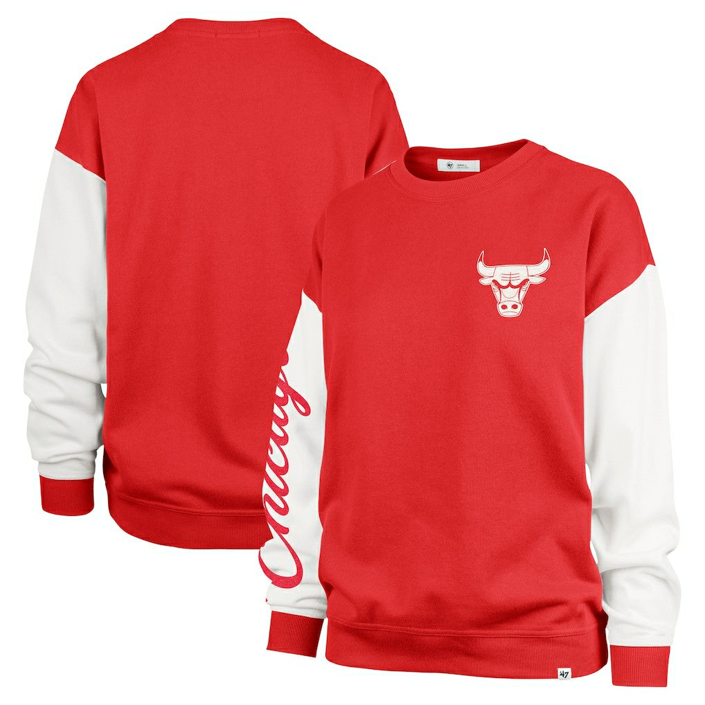Chicago Bulls '47 Women's Rise Andie Oversized Pullover Sweatshirt Red | 47 brand for sale