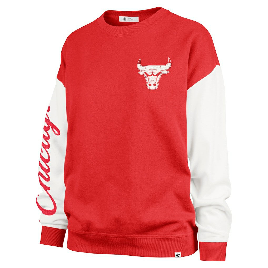 Chicago Bulls '47 Women's Rise Andie Oversized Pullover Sweatshirt Red | 47 brand for sale