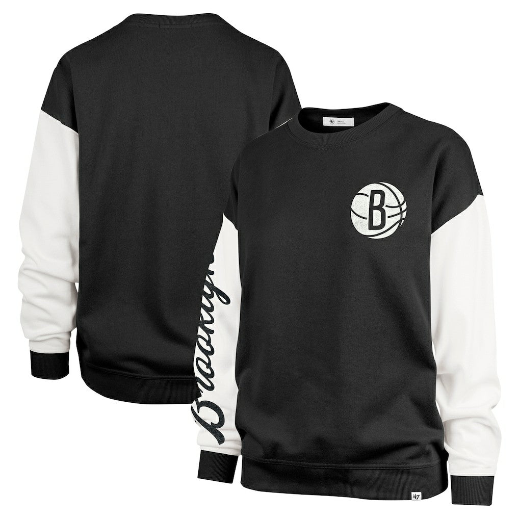 Brooklyn Nets '47 Women's Rise Andie Oversized Pullover Sweatshirt Black | 47 brand online