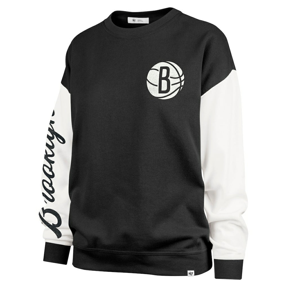 Brooklyn Nets '47 Women's Rise Andie Oversized Pullover Sweatshirt Black | 47 brand online